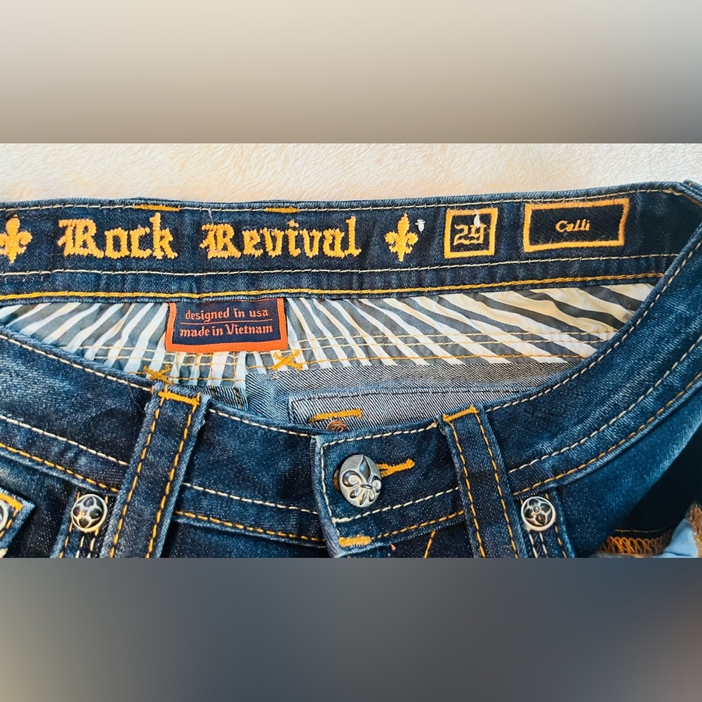 Rock Revival Calli Skinny Indigo Denim Jeans sz 29 - Picture 4 of 10